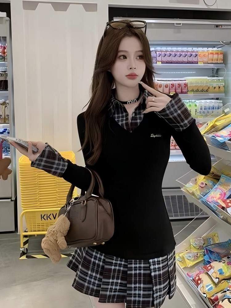 Gaun kemeja model A-line denga - Korean Style A Line Shirt Dress ulasan dan harga