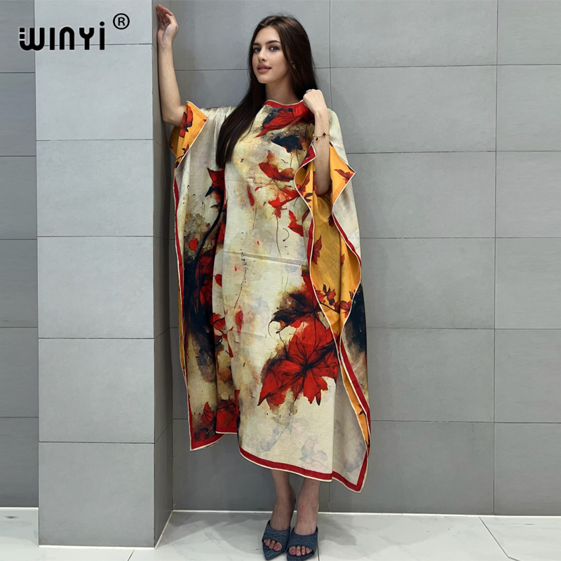 WINYI gaun pantai kualitas tin - Boho Summer Beach Maxi Dress ulasan dan harga