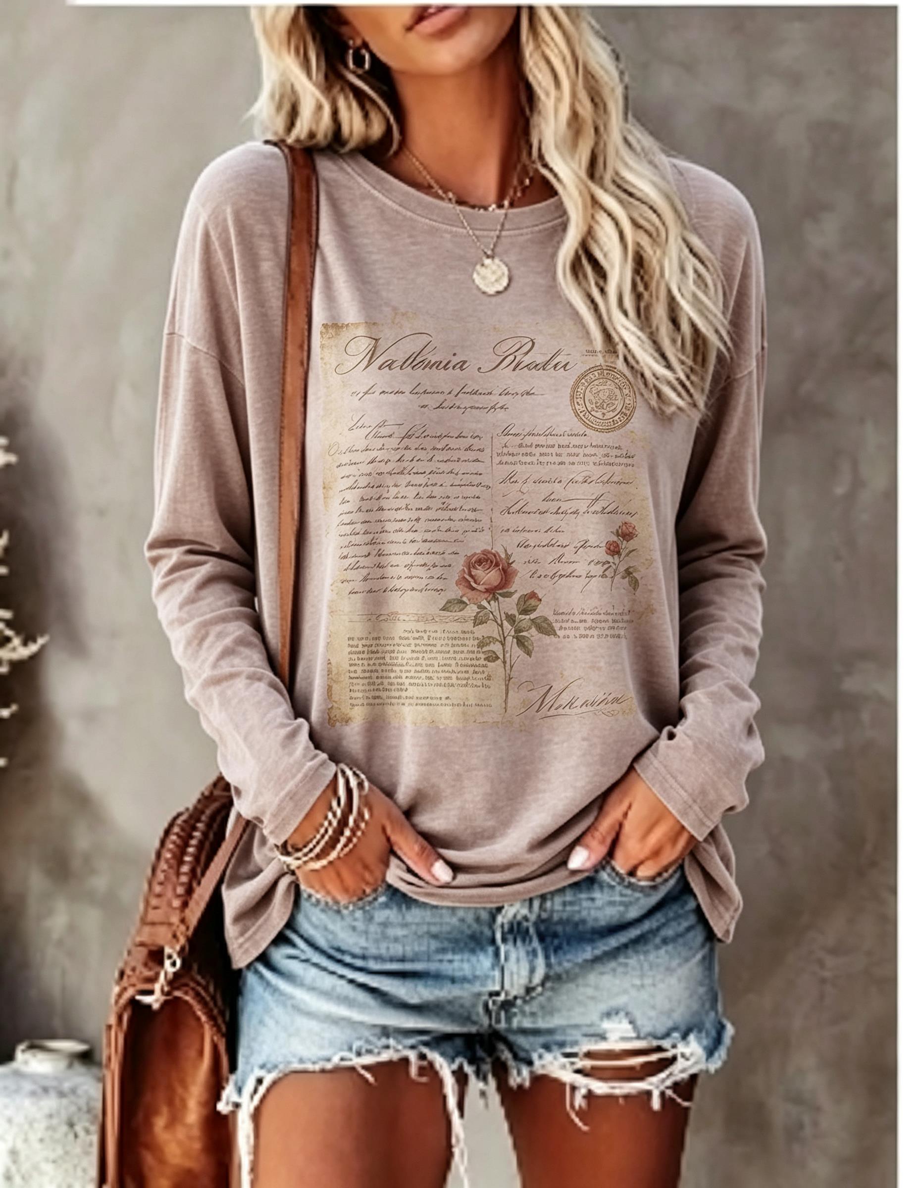 Kaos Lengan Panjang Wanita, Mo - Blouses ulasan dan harga